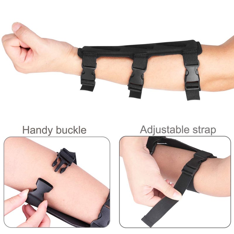 KRATARC Archery Arm Guard Adjustable 3-Strap Accessory Lightweight Hunting Target Practive Adult Unisex (Black, Length 8'') - Image 2